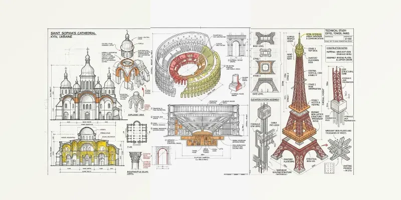 Technical Architectural Study Drawings generated by undefined