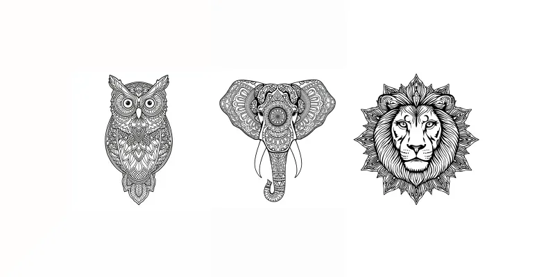Professional Animal Mandala Coloring Pages generated by undefined