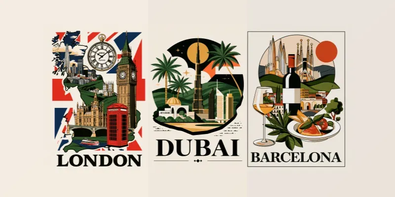 Vector Tour Poster City Illustrations generated by undefined