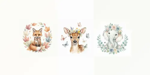 Whimsical Watercolor Boho Clipart generated by gemini-image