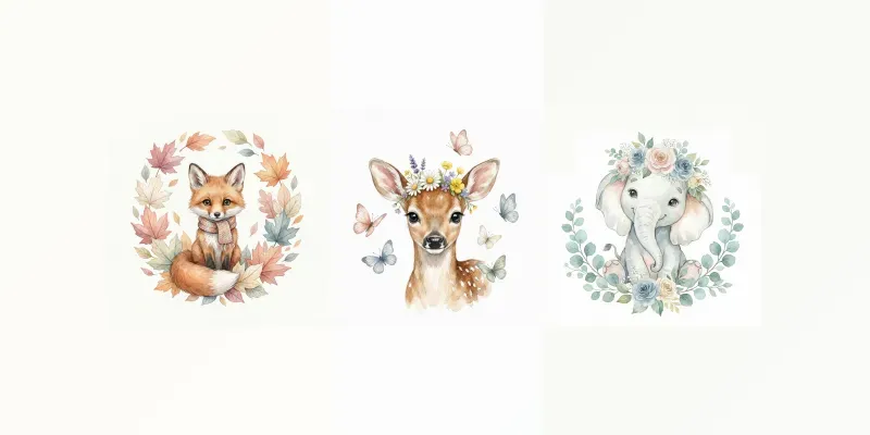 Whimsical Watercolor Boho Clipart generated by undefined