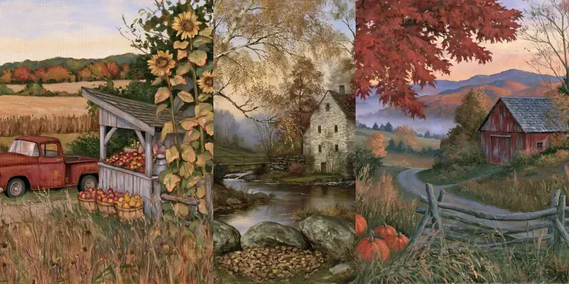 Rustic Autumn Countryside Landscapes generated by undefined