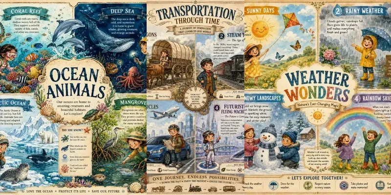Whimsical Learning Poster Collections generated by undefined
