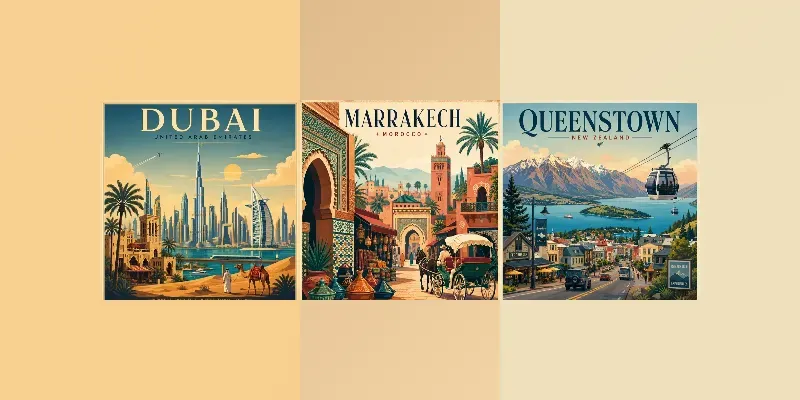 Vintage Travel Poster Collection Packs generated by undefined