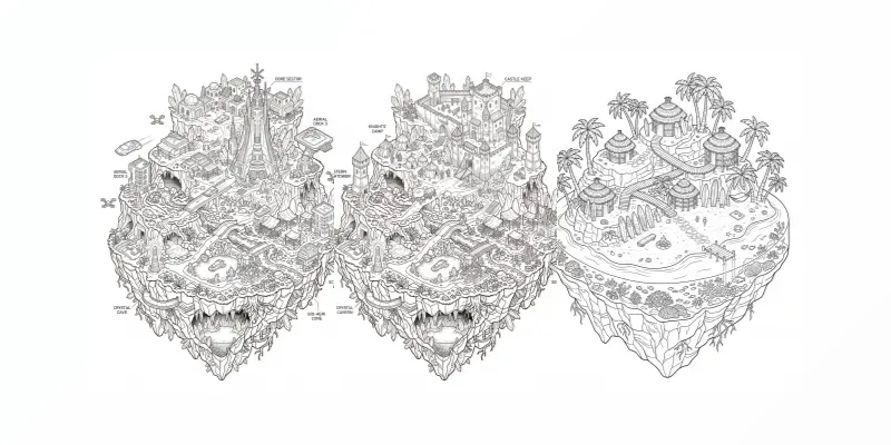 Floating Island Coloring Pages generated by undefined