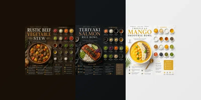 Premium Recipe Infographic Packs generated by undefined