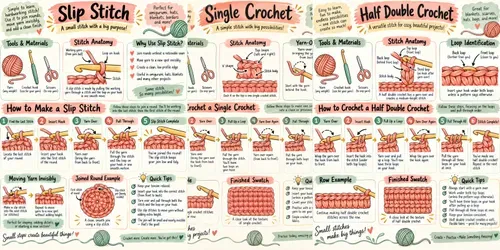 Crochet Stitch Visual Guide Infographics generated by chatgpt-image