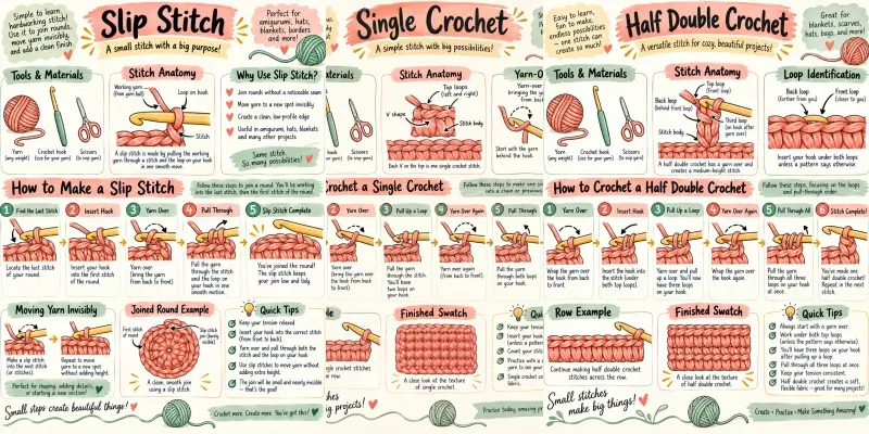 Crochet Stitch Visual Guide Infographics