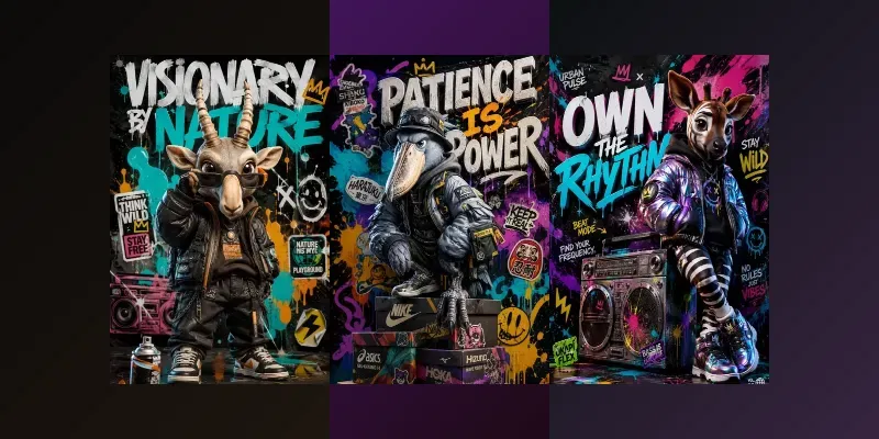 Streetwear 3D Mascot Collectible Posters generated by undefined
