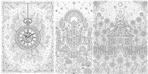 Mindful Folkart Colorings generated by gemini-image