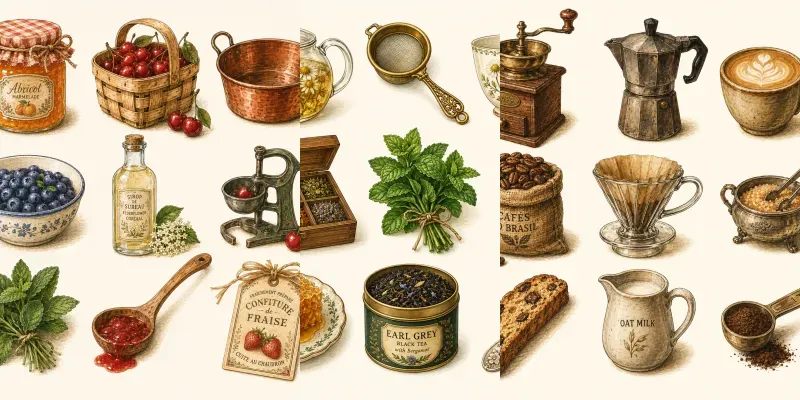 Rustic Cottagecore Kitchen Clip Art generated by undefined