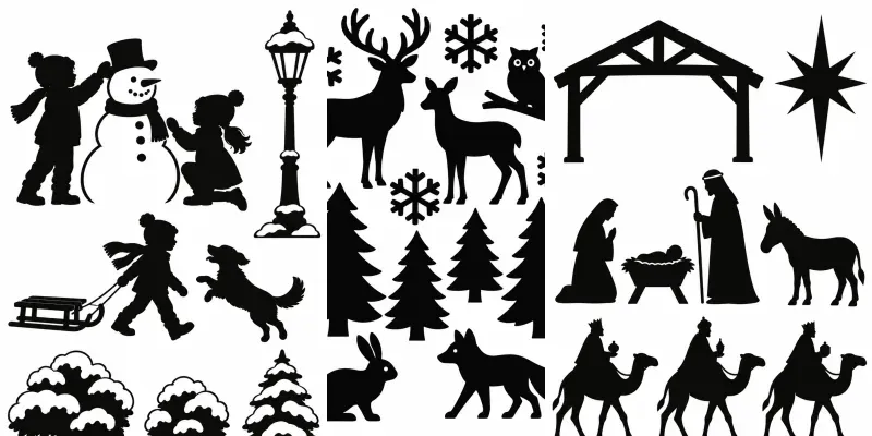 Christmas Window Silhouette Templates