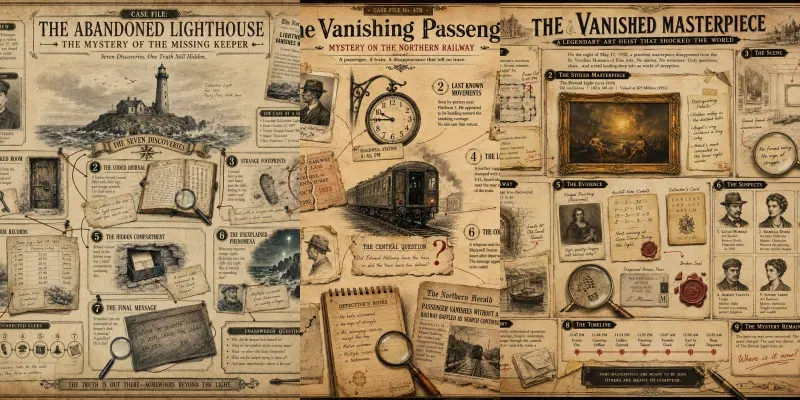 Vintage Mystery Infographic Maps generated by undefined