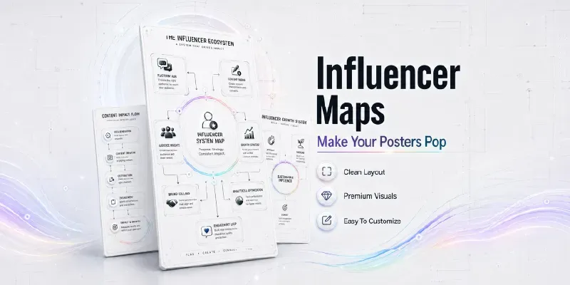 Influencer System Map Infographic Posters generated by undefined
