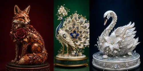 Couture Botanical Animal Sculptures generated by chatgpt-image