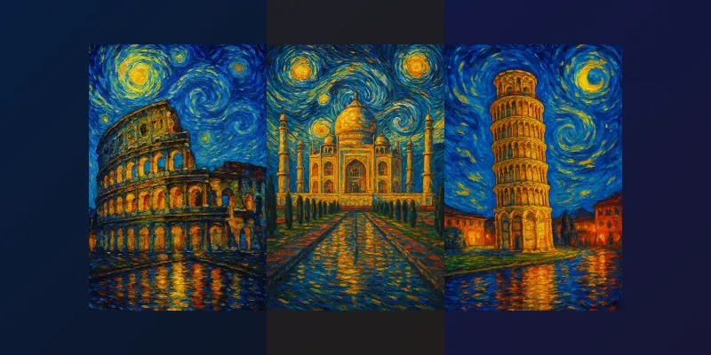 Van Gogh Style Paintings Of Landmarks generated by undefined