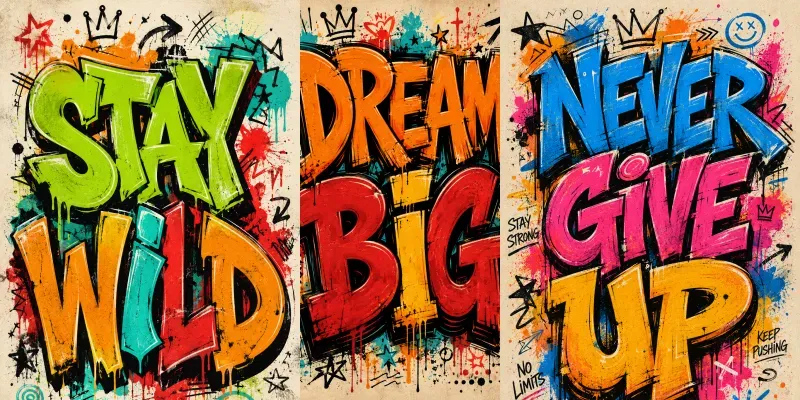 Graffiti Typography Posters generated by undefined