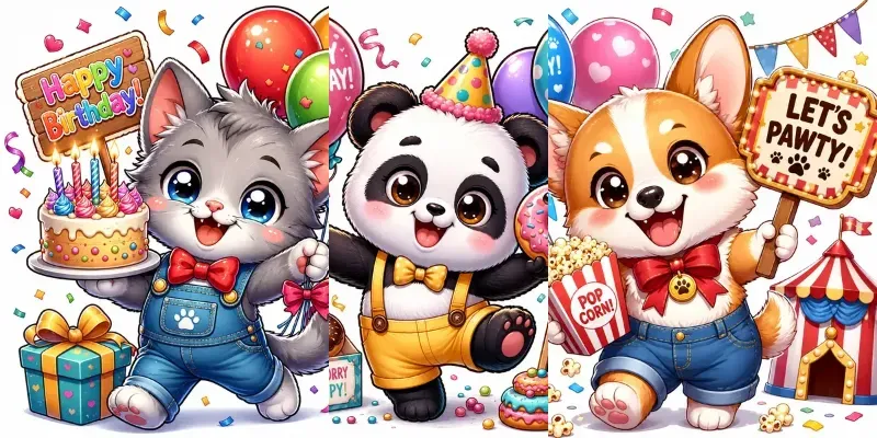 Cute Chibi Party Mascots generated by undefined