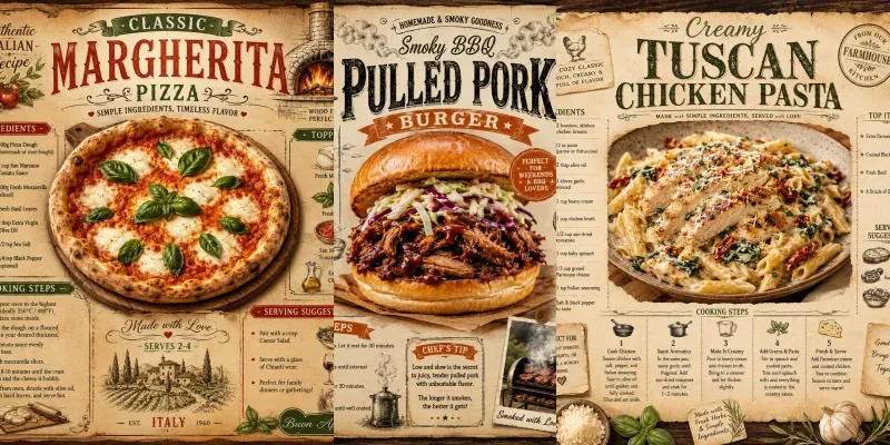 Vintage Rustic Recipe Poster Generator generated by undefined