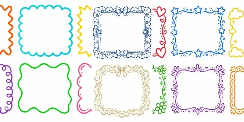Colorful Hand Drawn Doodle Frame Borders generated by undefined