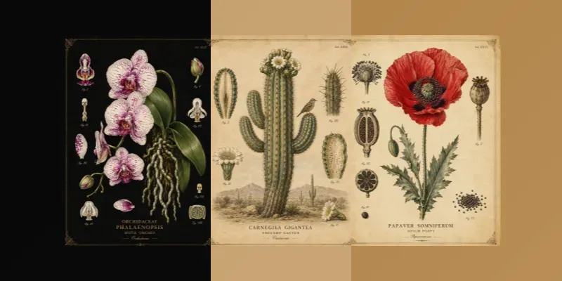 Premium Vintage Plant Illustrations generated by undefined