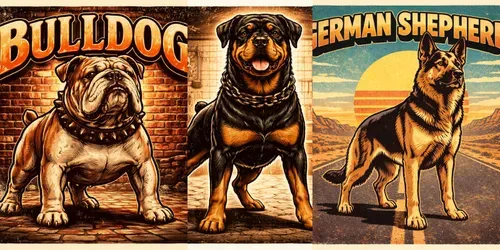 Vintage Retro Dog Tshirt Designs generated by chatgpt-image