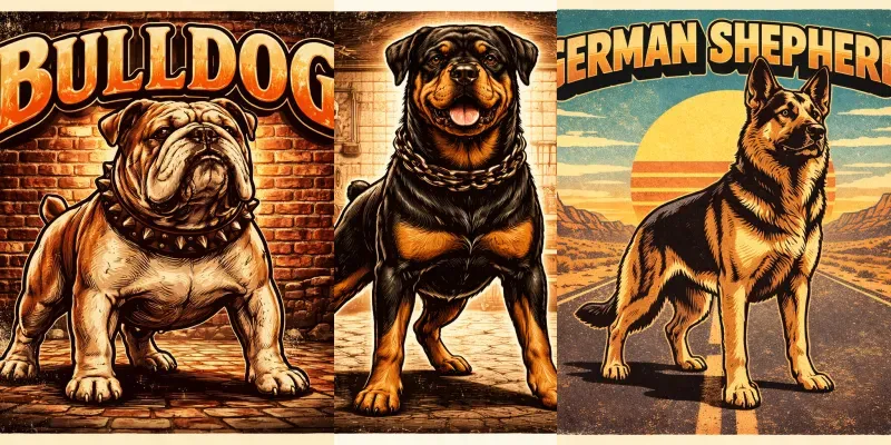 Vintage Retro Dog Tshirt Designs generated by undefined