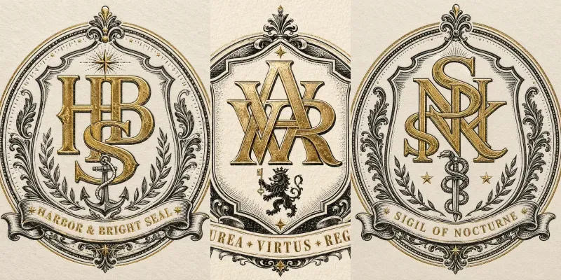 Vintage Foil Woodcut Monograms generated by undefined
