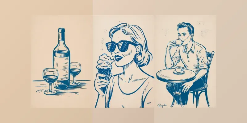 Vintage Cobalt Risograph La Dolce Vitas generated by undefined