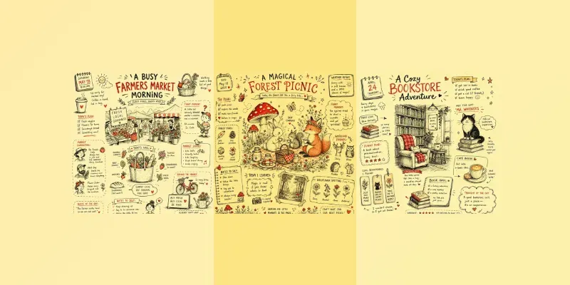 Whimsical Sketch Journal Pages generated by undefined