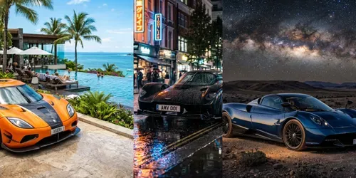 Cinematic Luxury Supercars generated by gemini-image