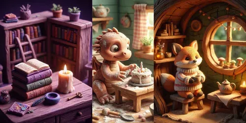 Cozy 3d Claymation Storybook Worlds generated by chatgpt-image