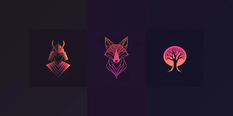 Minimal Geometric Silhouette Logos generated by undefined