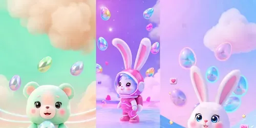 Cute Kawaii Easter Animation Videos generated by grok-video