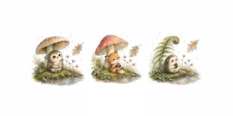 Whimsical Watercolor Tales Animals generated by undefined