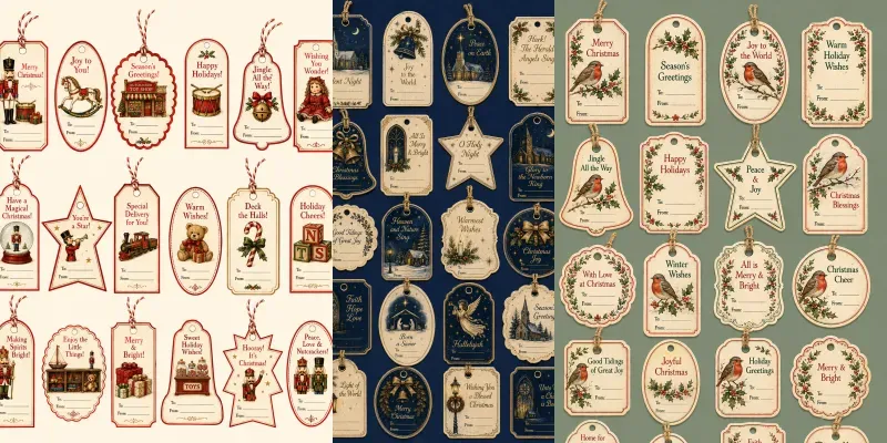 Vintage Christmas Tag Cutouts