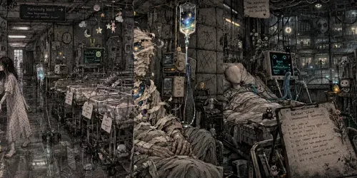 Surreal Dream Hospital Ink Artworks generated by chatgpt-image
