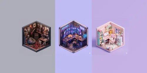 Cosy 3D Isometric Rooms generated by gemini-image