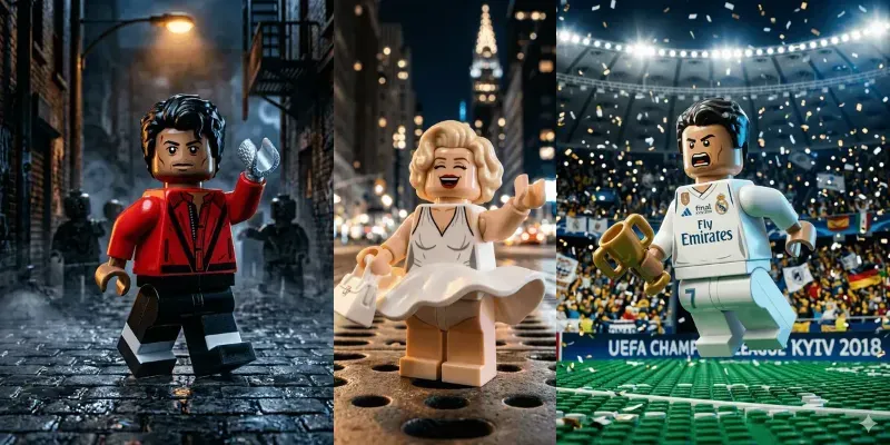 Realistic Celebrity Lego Minifigures generated by undefined