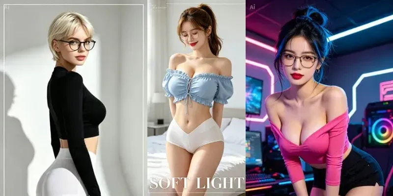 Seductive Crop Top Portraits generated by undefined