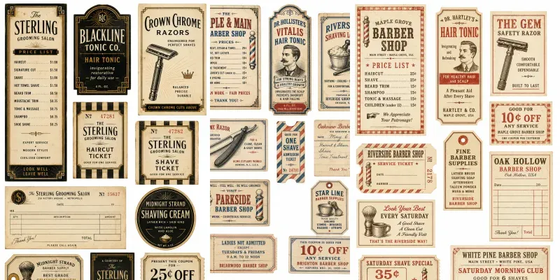 Vintage Barbershop Ephemera generated by undefined