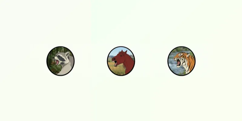Colored Animal Faces With Backgrounds generated by undefined