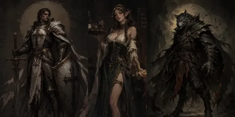 Dark Fantasy Indie Game Art Characters generated by undefined