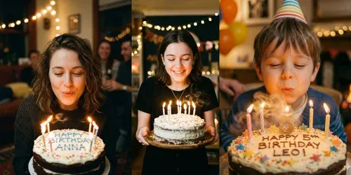 Photos With Cakes Birthday Anniversaries generated by gemini-image
