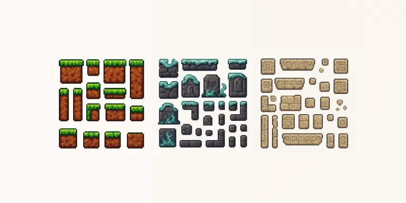 Pixel Art 2D Tilesets generated by undefined