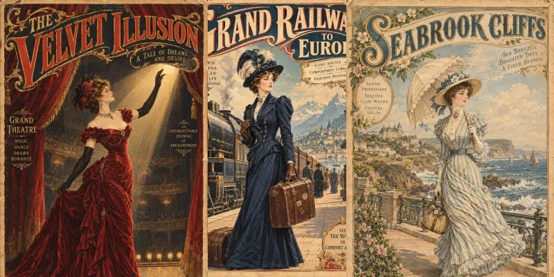 Antique Victorian Fashion Posters generated by undefined