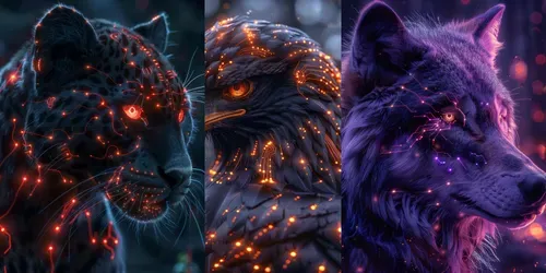 Neon Animal Portrait Series generated by midjourney