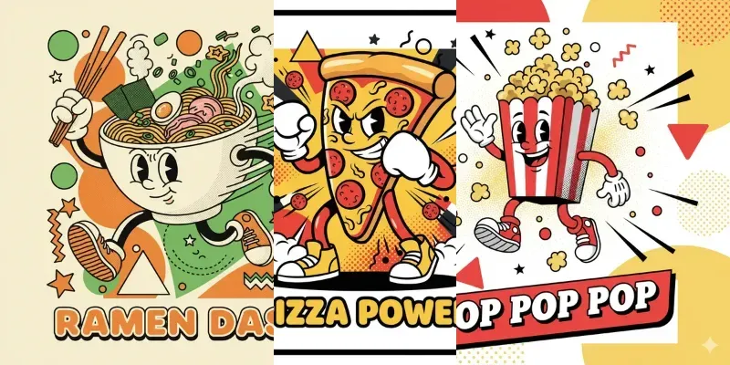 Retro Food Mascot Flyer Generators generated by undefined