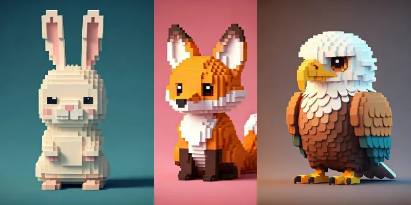 Adorable Voxel Creations In Pixels generated by undefined