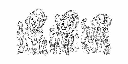 Christmas Dog Breed Cookie Coloring Pages generated by chatgpt-image